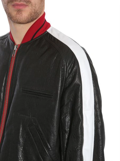 Shop Haider Ackermann Leather Bomber Jacket In Black