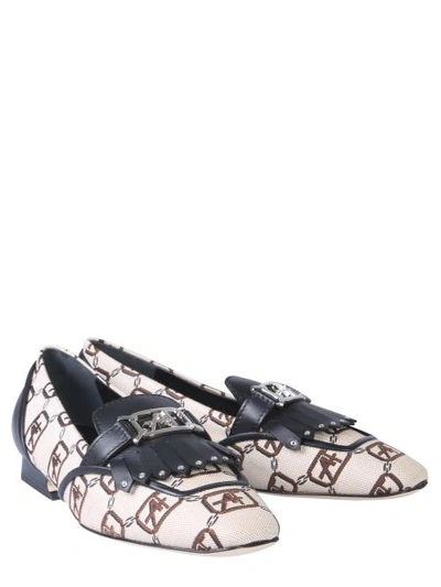 Shop Alberta Ferretti Logo Moccasin In Multicolour