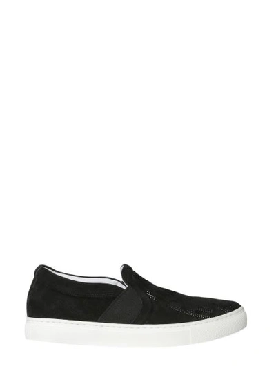 Shop Lanvin Slip-on With Openworked Logo In Black