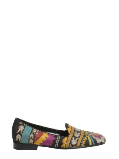 Shop Etro Oreintal Jacquard Slippers In Multicolour