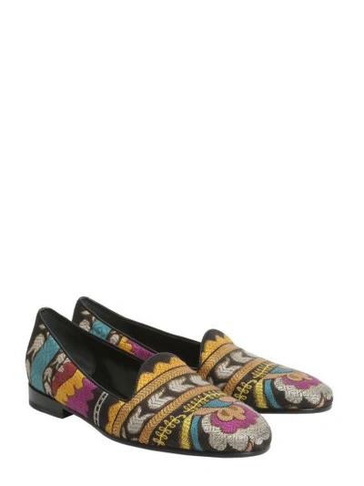 Shop Etro Oreintal Jacquard Slippers In Multicolour