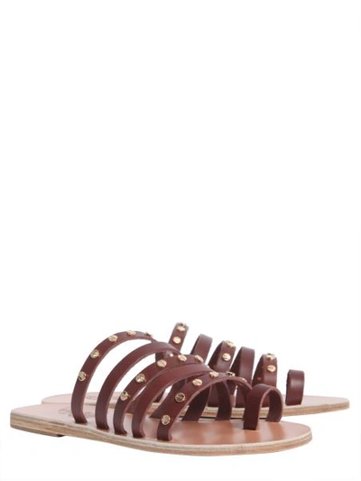 Shop Ancient Greek Sandals Niki Nails Sandals In Brown