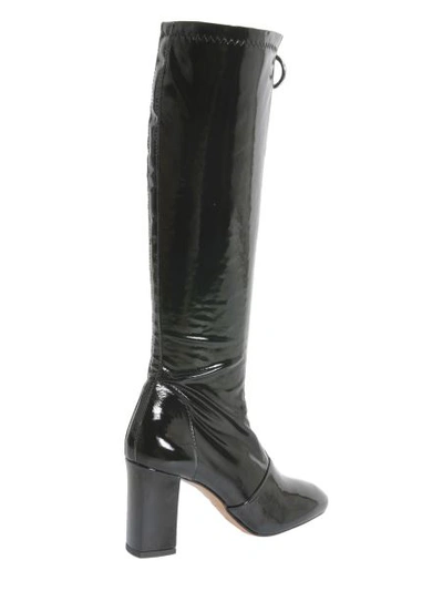 Shop Boutique Moschino Patent Leather Boots In Black