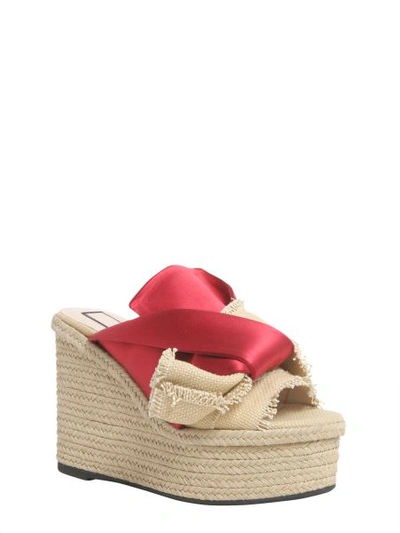 Shop N°21 Mule Sandals With Satin Bow In Red