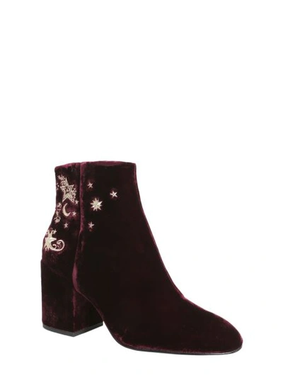 Shop Ash Elixir Velvet Ankle Boots In Bordeaux