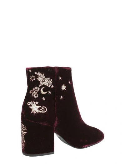 Shop Ash Elixir Velvet Ankle Boots In Bordeaux