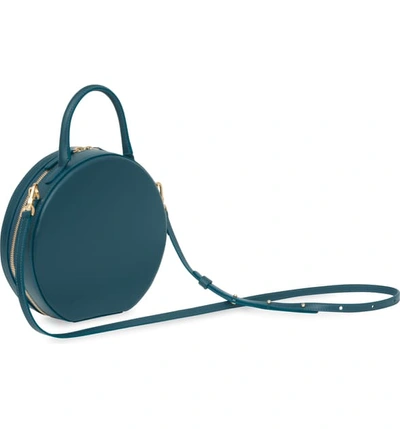 Shop Mansur Gavriel Calfskin Leather Circle Crossbody Bag In Midnight Blue