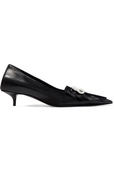 Shop Balenciaga Knife Logo-embellished Patent-leather Pumps In Black