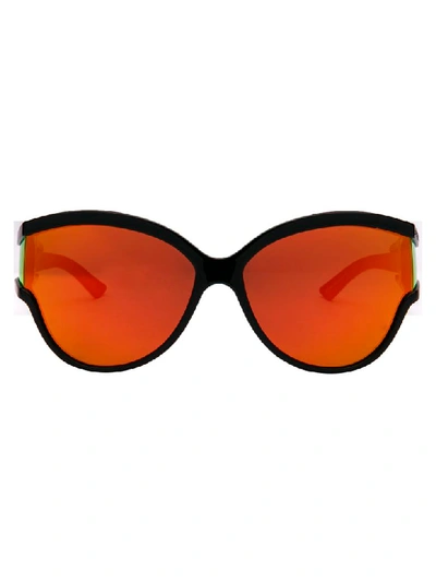 Shop Balenciaga Sunglasses In Black Black Orange