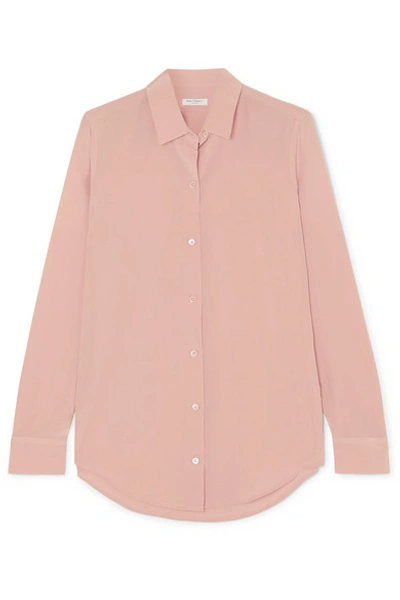 Shop Equipment Essential Silk Crepe De Chine Shirt In Pink