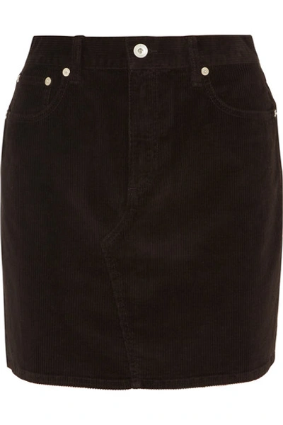 Shop Rag & Bone Hayden Stretch-cotton Corduroy Mini Skirt In Black