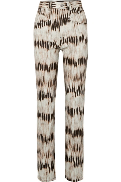 Shop Isabel Marant Dominic Tie-dyed High-rise Straight-leg Jeans In Army Green