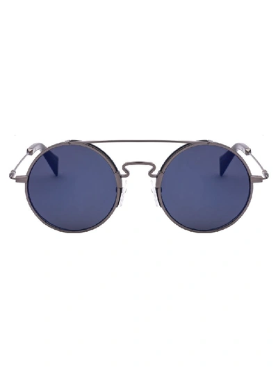 Shop Yohji Yamamoto Sunglasses In Black Grey