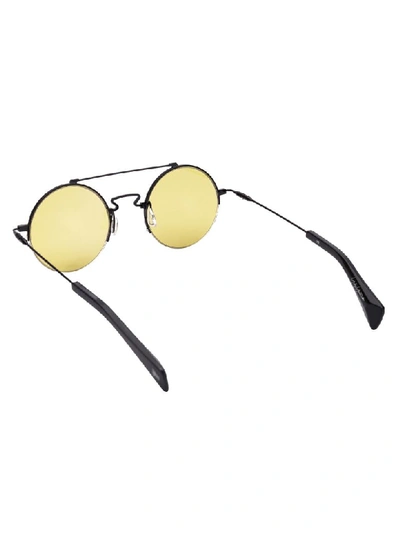 Shop Yohji Yamamoto Sunglasses In Matt Black Yellow