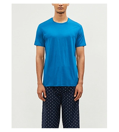 Shop Derek Rose Basel Stretch-jersey T-shirt In Ocean