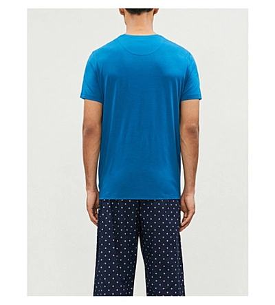 Shop Derek Rose Basel Stretch-jersey T-shirt In Ocean