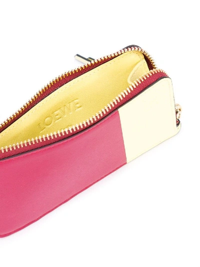 Shop Loewe Leather Color Block Zip-around Wallet Pink