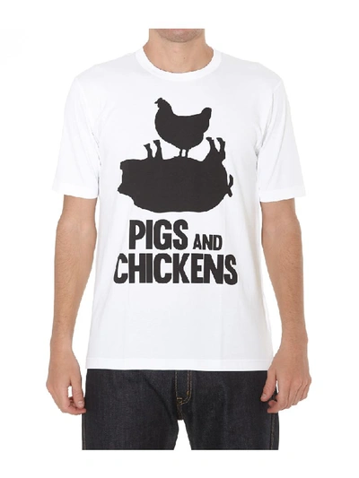 Shop Junya Watanabe Pigs And Chickens T-shirt In White