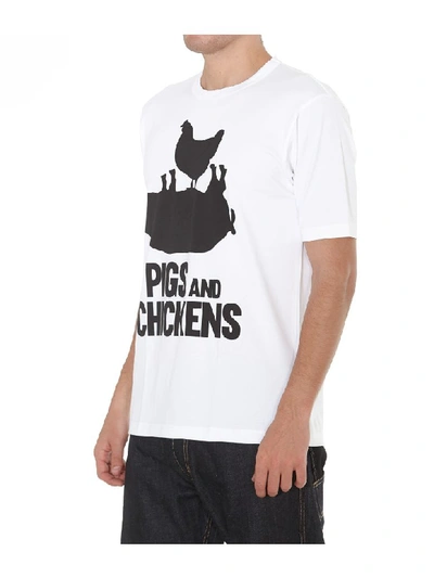 Shop Junya Watanabe Pigs And Chickens T-shirt In White