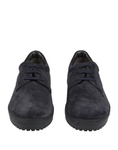 Shop Tod's Man Lace-up Shoes Midnight Blue Size 9 Soft Leather