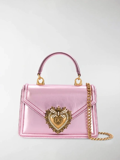 Shop Dolce & Gabbana Devotion Crossbody Bag In Pink