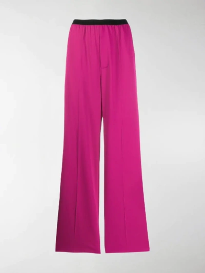Shop Balenciaga Wide Leg Trousers In Pink