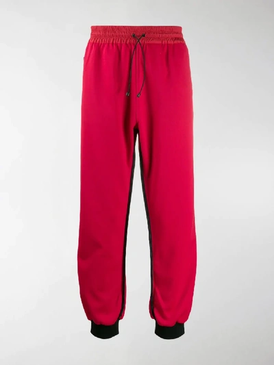 Shop Colmar A.g.e. By Shayne Oliver Appliqué Logo Tape Track Pants In Red