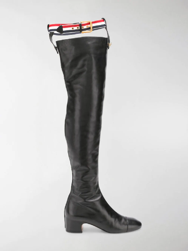 thigh high suspender boots