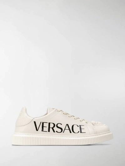 Shop Versace Medusa Head Low-top Sneakers In White