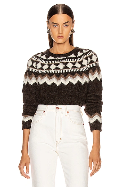 Shop Nili Lotan Adene Sweater In Chocolate Fairisle