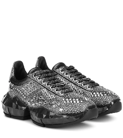 Jimmy Choo Diamond Crystal Embellished Sneakers In Black | ModeSens