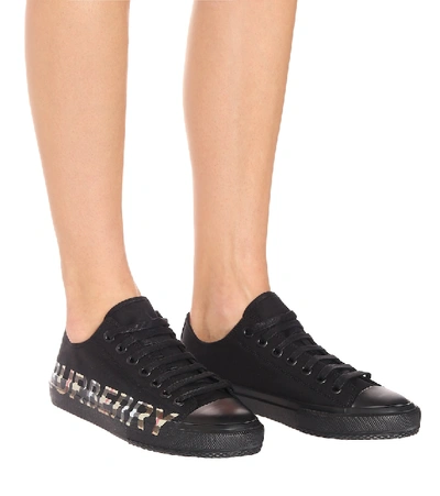 Shop Burberry Vintage Check Sneakers In Black