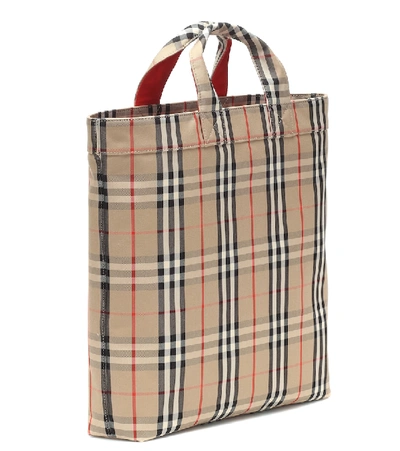 Shop Burberry Vintage Check Tote In Beige