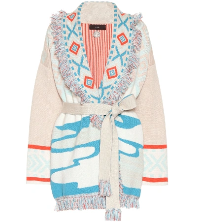 Shop Alanui Cashmere Cardigan In Multicoloured