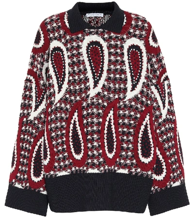 Shop Jw Anderson Paisley Crochet Wool Sweater In Red
