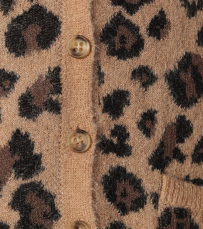 Shop Red Valentino Cotton And Mohair-blend Cardigan In Brown