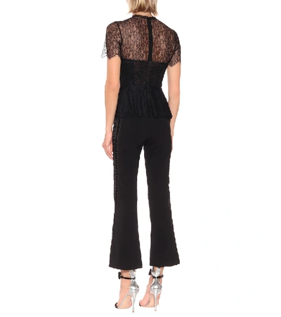 Shop Jonathan Simkhai Lace Peplum Blouse In Black