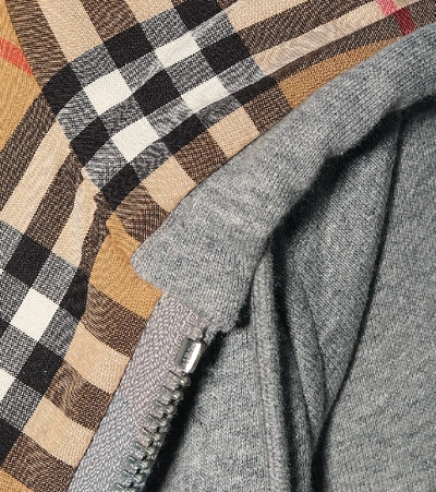 Shop Burberry Cotton Jersey Hoodie In Grey