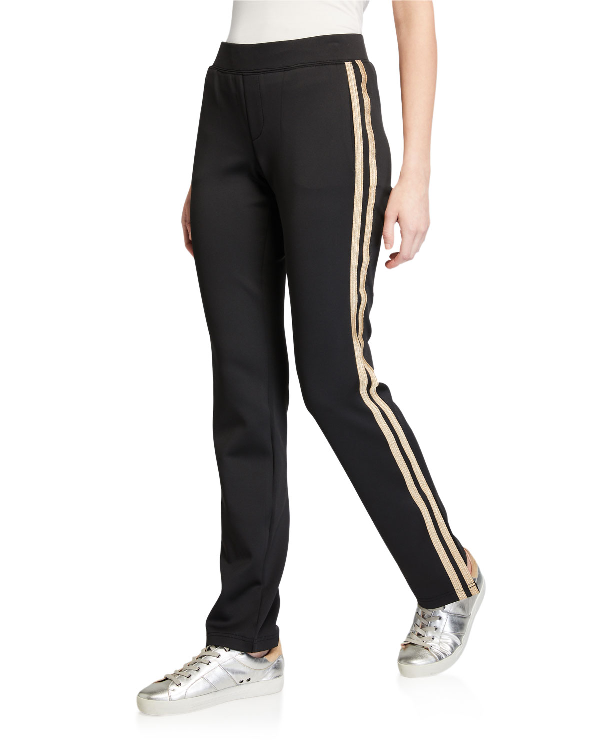 Pam & Gela Mixed Metal Side Stripe Pants In Black | ModeSens