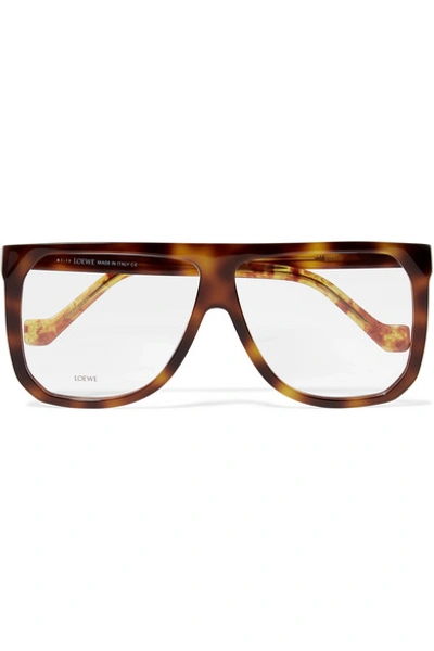 Shop Loewe Oversized D-frame Tortoiseshell Acetate Optical Glasses