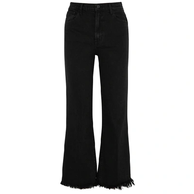 Shop J Brand Julia High-rise Flared Jeans In Black