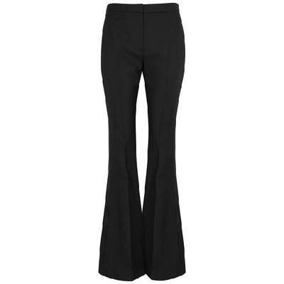 Shop Alexander Mcqueen Black Flared Wool-blend Trousers
