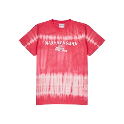 Shop Nasaseasons Pink Tie-dye Printed Cotton T-shirt In Red