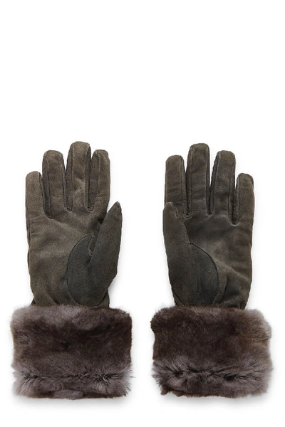 Pre-owned Chanel Grey Suede & Orylag Gloves