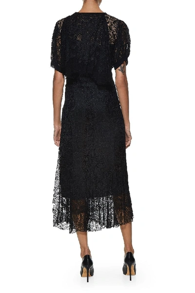 Pre-owned Vintage Black Silk Antique Lace Dress