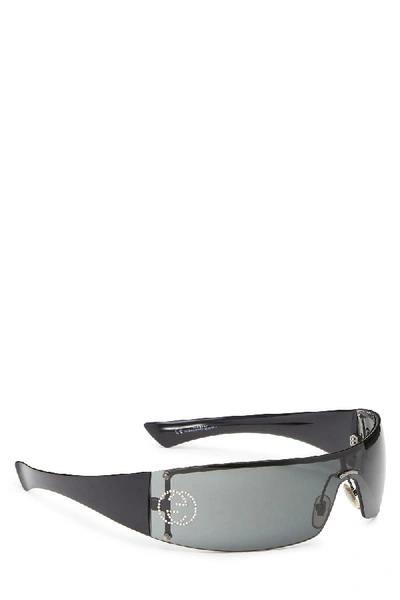 Pre-owned Gucci Black Acrylic Shield Sunglasses