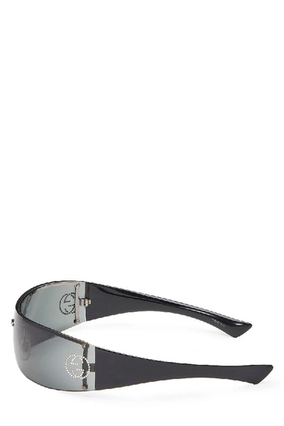 Pre-owned Gucci Black Acrylic Shield Sunglasses