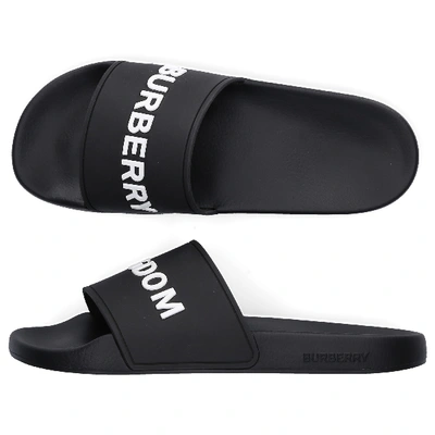 Shop Burberry Beach Sandals 8009773 In Black
