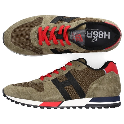 Shop Hogan Low-top Sneakers H383 Logo Black Olive Red In Green