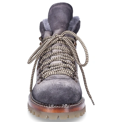 Shop Antonio Maurizi Lace Up Ankle Boots Rodeo Suede Grey